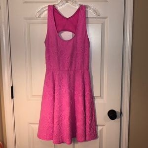 Pink dress with lace texture